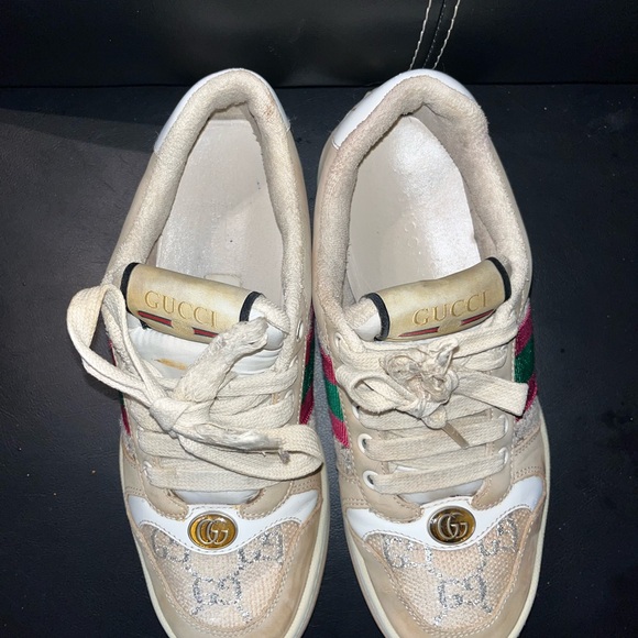 GUCCI Canvas and Suede Screener Sneaker Embellish Womens EU 35.5 US 5.5 - Picture 3 of 8